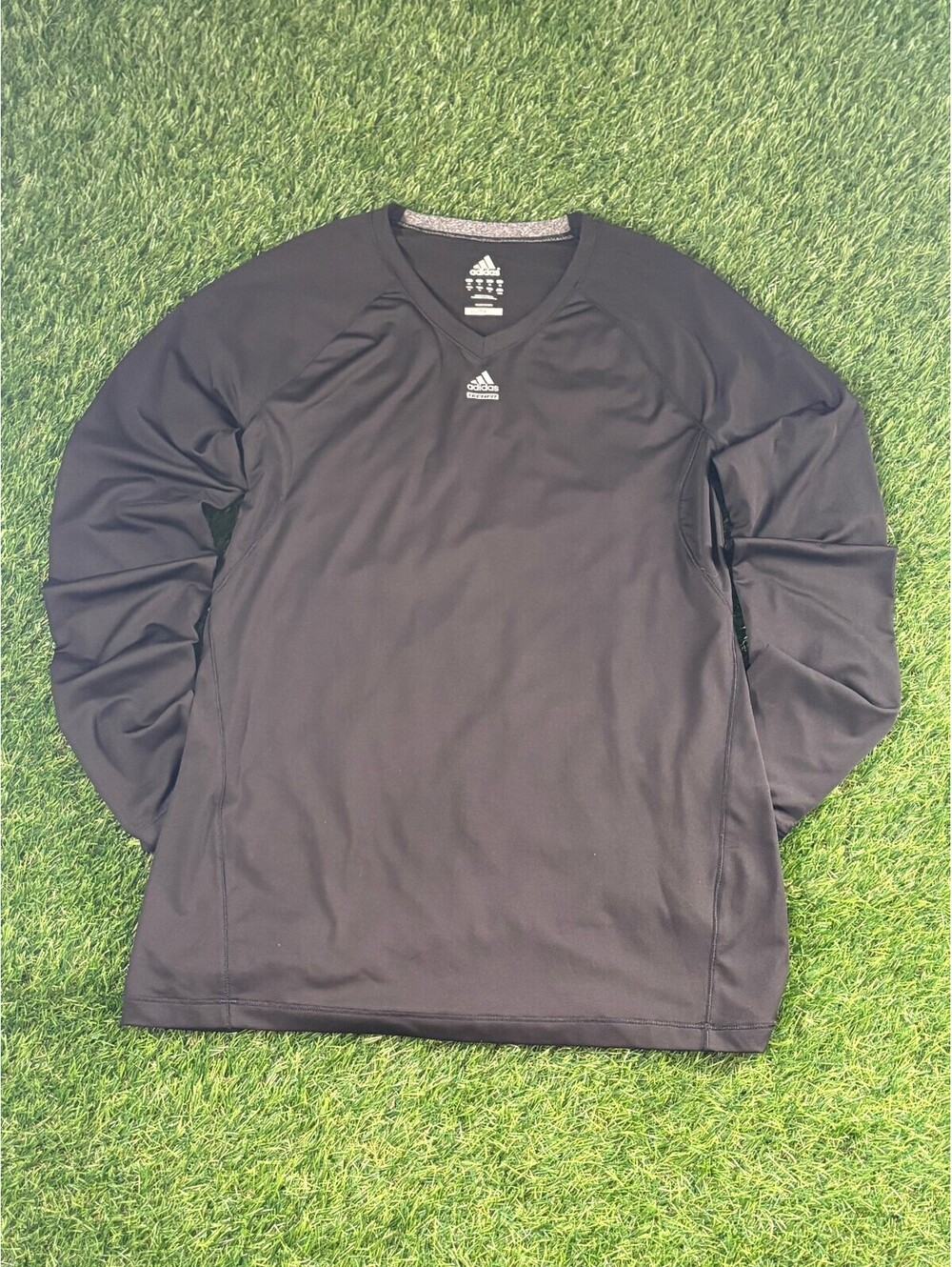Adidas Climlite Black Polyester Techfit Long Sleeve Shirt, Men's M